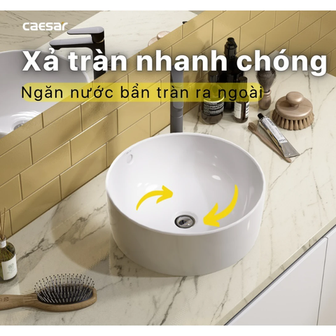 Chậu Rửa Mặt Lavabo Caesar L5225 Đặt Bàn Tròn 380mm
