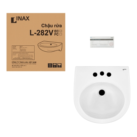 Lavabo chậu rửa mặt INAX L-282V treo tường (L282V)