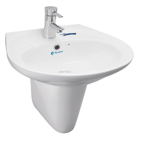 Lavabo chậu rửa mặt Thiên Thanh LT04 treo tường chân ngắn PT04