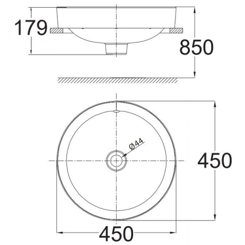 Chậu Lavabo American Standard WP-0639 Đặt Bàn Concept Tròn 450mm