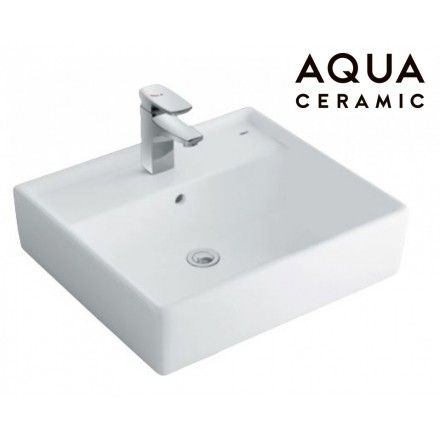 Lavabo chậu rửa mặt INAX AL-293VFC/BW1 đặt bàn 3 lỗ (AL293V)