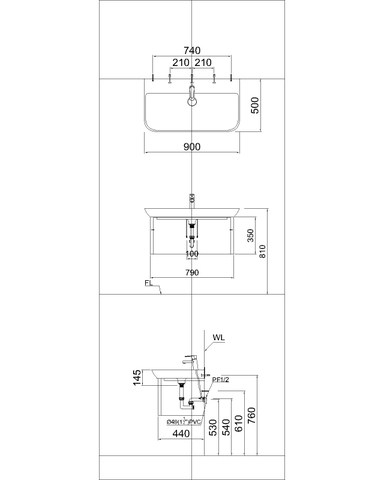 Bộ Lavabo tủ Caesar LF5376 + EH05376A