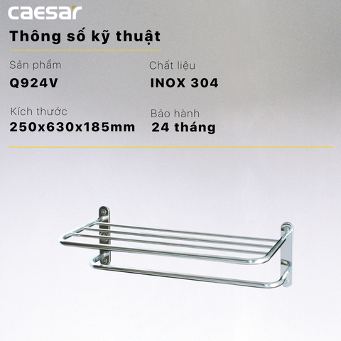 Giá treo khăn Caesar Q924V 2 tầng