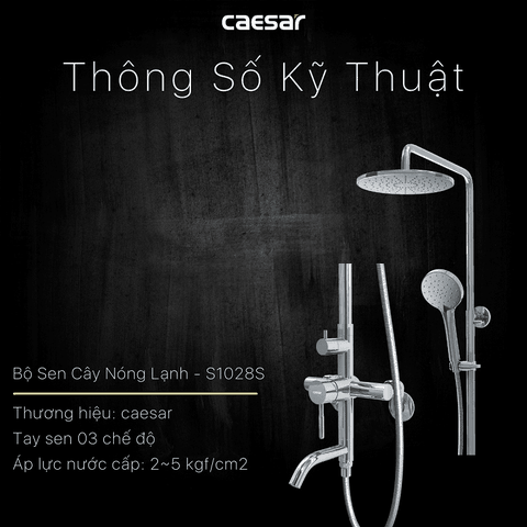 Cây sen tắm Caesar S1028S nóng lạnh
