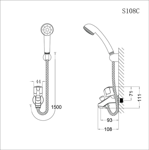 Vòi sen tắm nước lạnh Caesar S108C