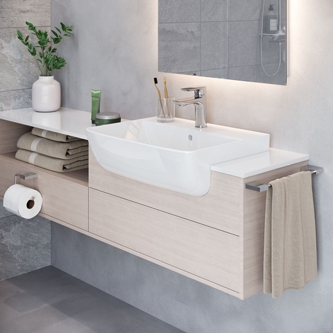 Lavabo chậu rửa mặt INAX AL-345V bán âm sứ chống bám bẩn Aquaceramic (AL345V)