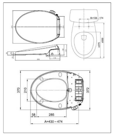 Bồn cầu 2 khối American Standard Winplus+ VF-2397S nắp rửa cơ SLIM00001-WT