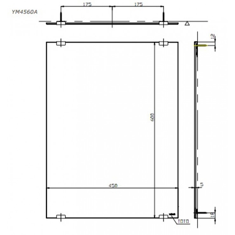 Gương chống mốc TOTO YM4560A 45x60 cm