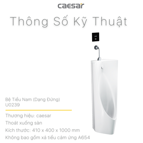 Bồn tiểu nam Caesar U0239 đặt sàn