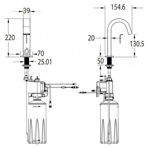 Vòi Lavabo American Standard WF-8101 Cảm Ứng Kết Hợp Vòi Xà Phòng