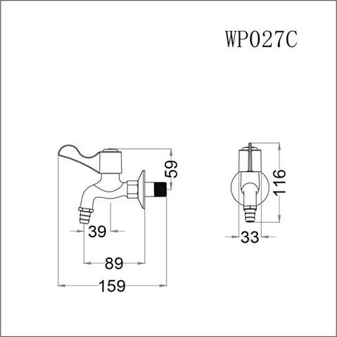 Vòi gắn tường Caesar WP027C