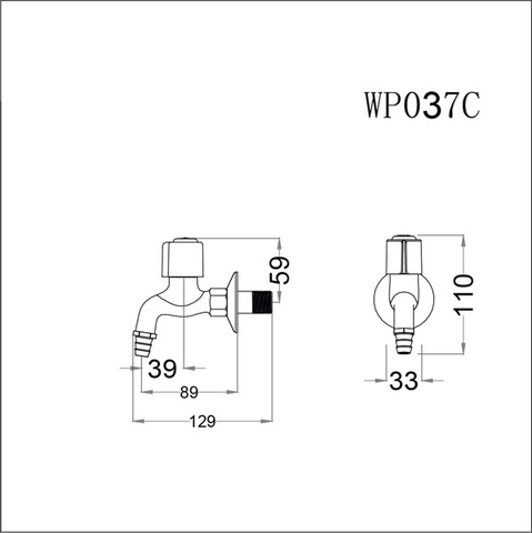 Vòi gắn tường Caesar WP037C