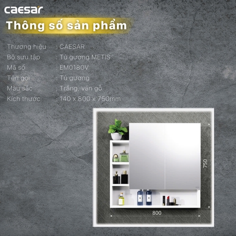 Tủ gương Caesar EM0180V