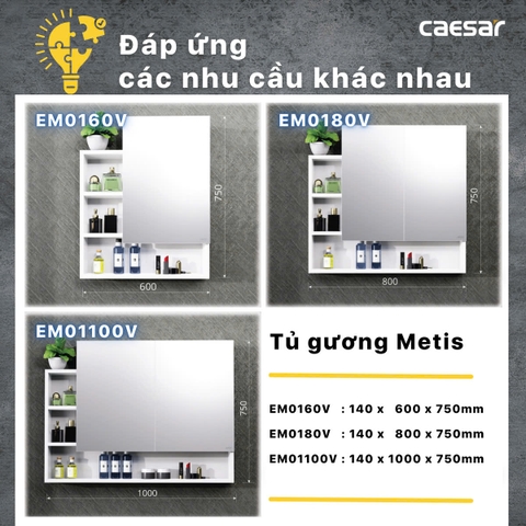 Tủ gương Caesar EM0180V