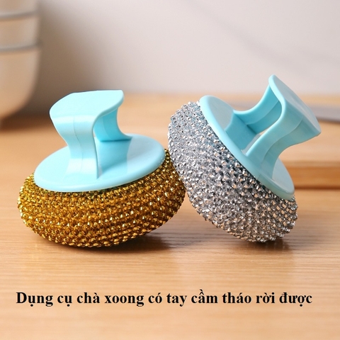 Dụng cụ chà xoong có tay cầm tháo rời được