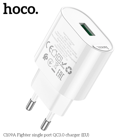 Cốc sạc USB 18w QC3.0 Hoco C109/C109A ra 3.0