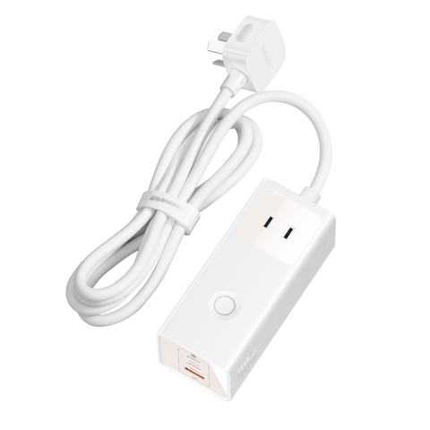 Trạm Sạc GaN 40W Baseus PowerCombo Digital PowerStrip 6IN1 ( 3 AC + 2 TypeC +USB ) Bảo Vệ Quá Tải BDIP