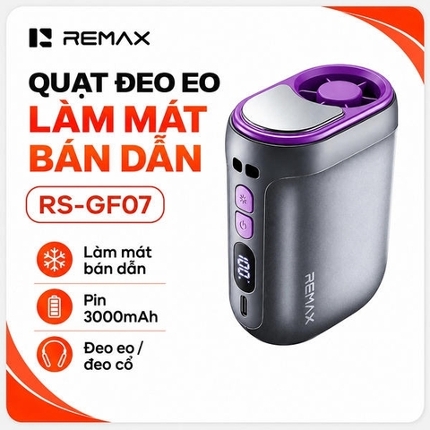 Quạt đeo thắt lưng, kẹp áo Remax RS-GF07.