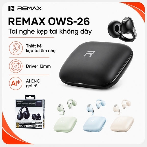 Tai Nghe Bluetooth Remax OWS-26.  đen
