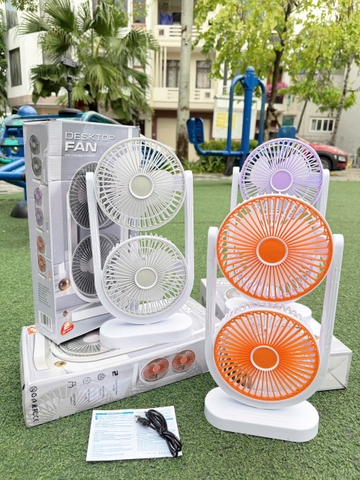 Quạt bàn tích điện 2 lồng F09