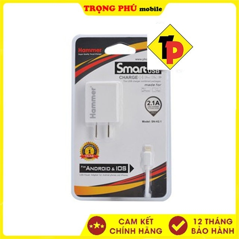 Bộ sạc Usb-Lighting Hammer 2.1A