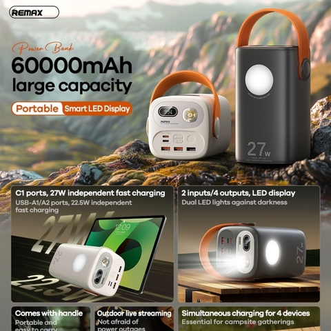 Sạc dự phòng Sạc Nhanh 27W Remax RPP-123 60.000mAh