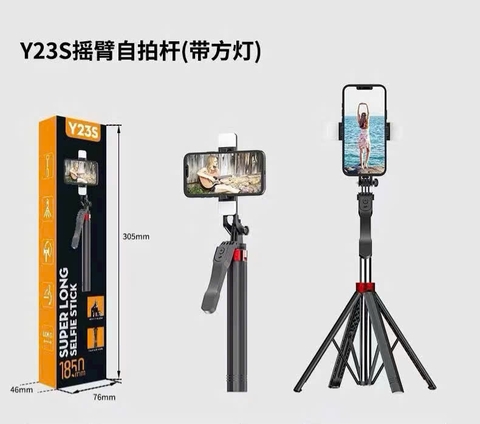 Gậy chụp hình 3 chân tay cầm chống rung Y23S - có đèn