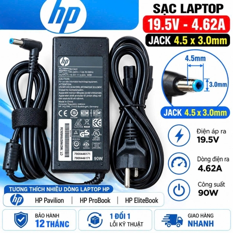 Sạc laptop HP 19.5V/4.62A (4.5*3.0)