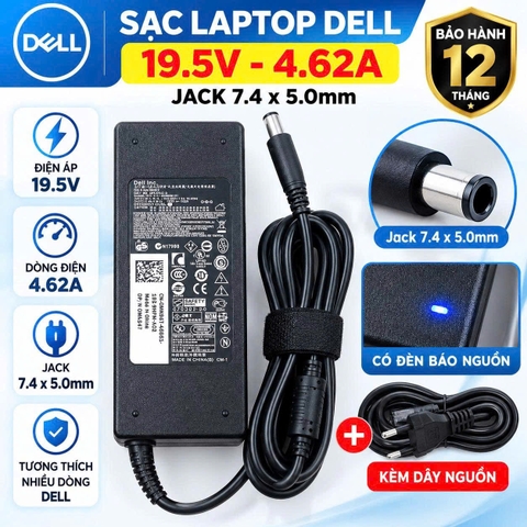 Sạc laptop Dell 19.5V/4.62A (7.4*5.0)