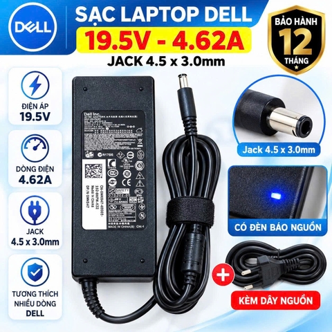 Sạc laptop Dell 19.5V/4.62A (4.5*3.0)