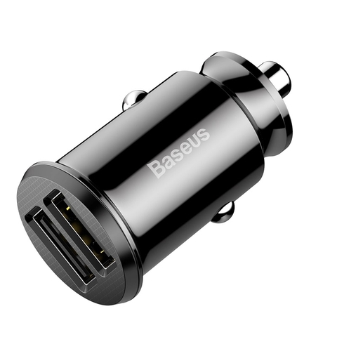 Tẩu Sạc ô tô Baseus Grain Car Charger Black 2 cổng