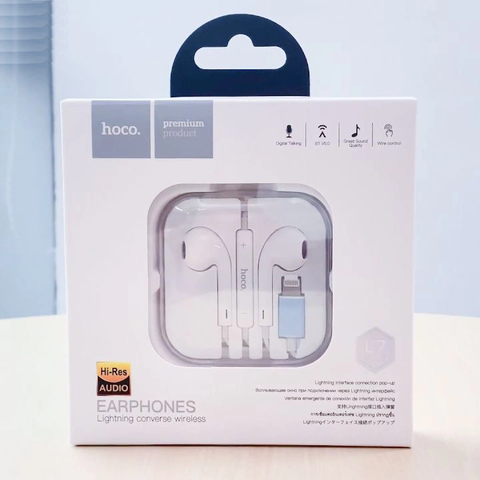 Tai nghe dây đầu lighting Hoco L7plus cho Ip - Đầu Lighting