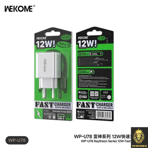 Cốc sạc Usb Wekome WP-U78 12w