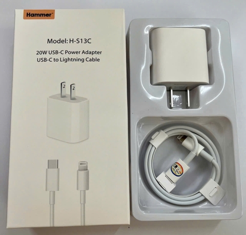 Bộ sạc TypeC-Lighting 20w Hammer H-S13C