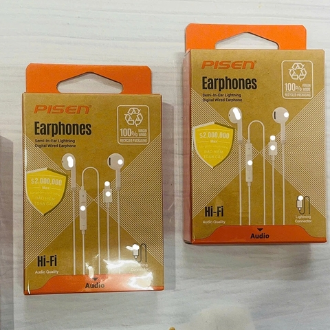 Tai nghe dây Đầu Lighting Pisen TP-LH02 Semi inEar Stereo