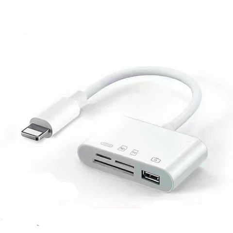 Cáp chuyển T3 Lighting ra (otg đọc thẻ TF,SD + USB + cắm Lighting)
