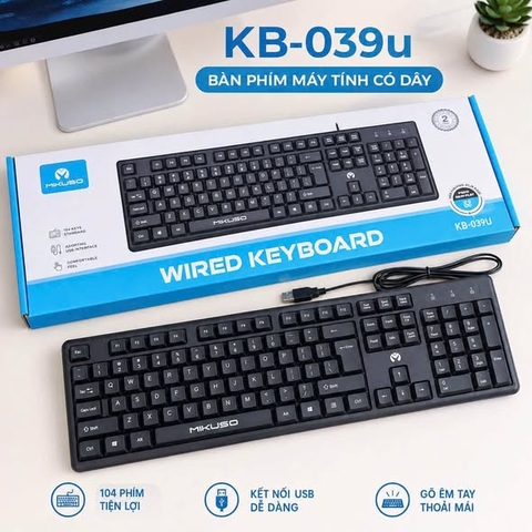 BÀN PHÍM MÁY TÍNH KB-039U đen