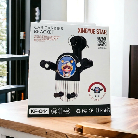 Kệ ô tô đỡ điện thoại mẫu mới KF-Q14 xoay 360 kẹp  he gió