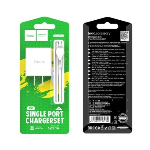 Bộ sạc Usb-Lighting Hoco C81 nhanh