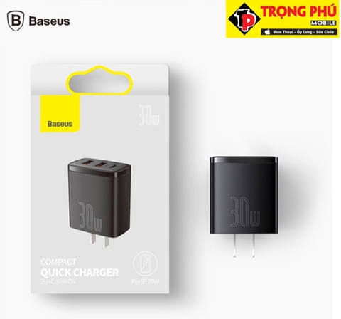 Cốc sạc 3 cổng Baseus 3 cổng 30w Baseus Compact