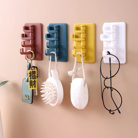 Móc Treo Đồ Dán Tường Đa Năng (Vuông 4 Móc)