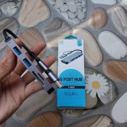 Hub Chuyển Và đọc Thẻ USB/TypeC Ra 3 USB + 2 đọc Thẻ T-3629