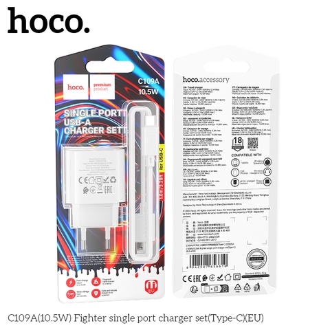 Bộ sạc Usb-TypeC Hoco C109/C109A 10.5w QC3.0