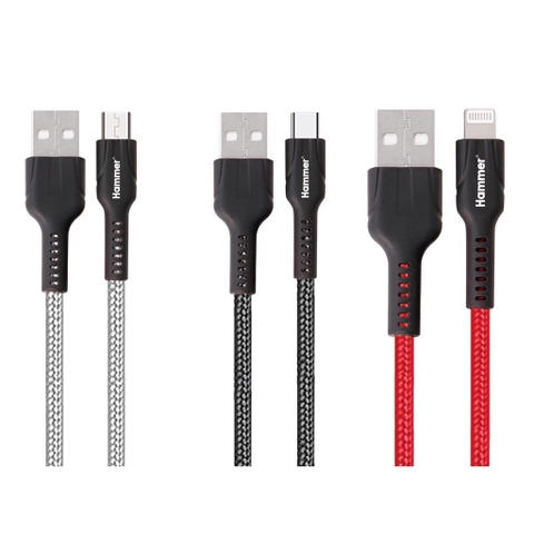 Cáp sạc Usb-Lighting ngắn 30cm HAMMER C06 dây dù