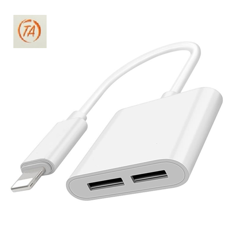 Cáp chuyển 1 ra 2 đầu Lighting cho ip