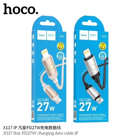 Cáp sạc TypeC-Lighting Hoco X117 Star PD27W charging data cable