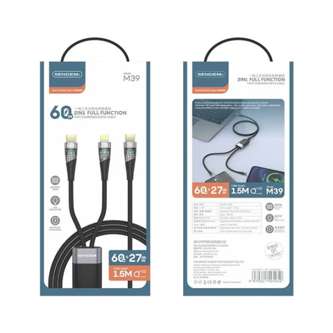 Cáp sạc TypeC-TypeC 2 đầu 60w Sendem M39