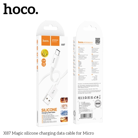 Cáp sạc Usb-Micro Hoco X87 silicon mềm dẽo