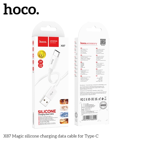 Cáp sạc Usb-TypeC Hoco X87 silicon mềm dẽo