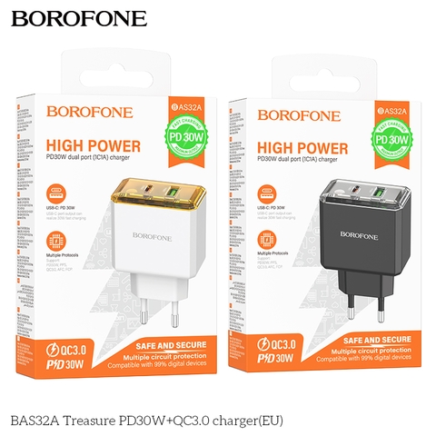 Cốc sạc 2 cổng Borofone BAS32A PD30w 1C1A